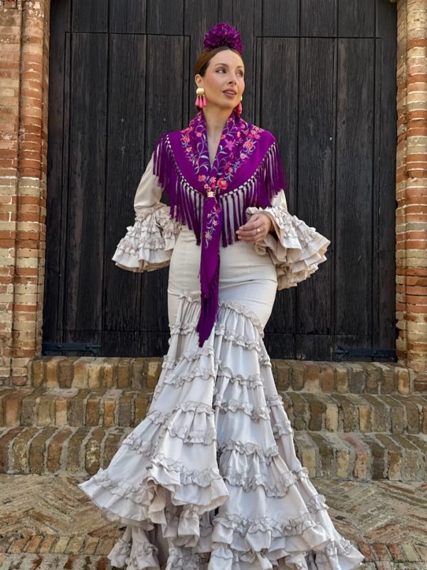 Traje de flamenca Jara liso (más colores) - Imagen 4