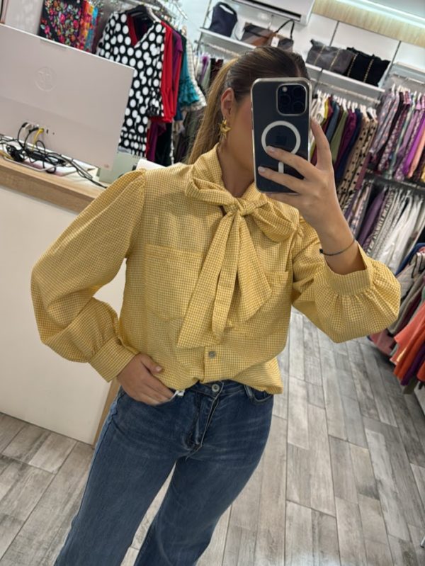 Camisa cuadro vichy amarillo