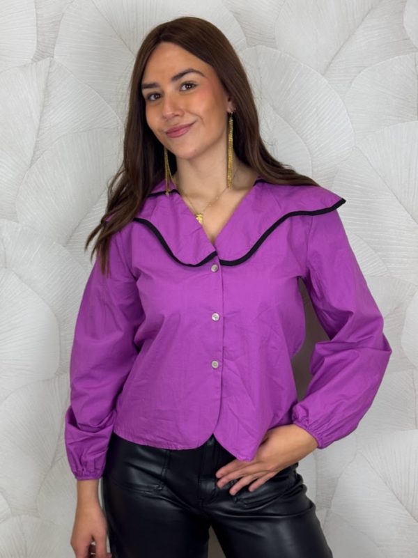 Camisa magenta vivo negro