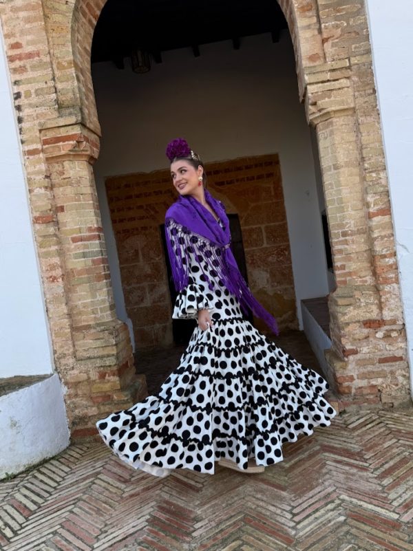 Traje de flamenca Dolores blanco - Imagen 5