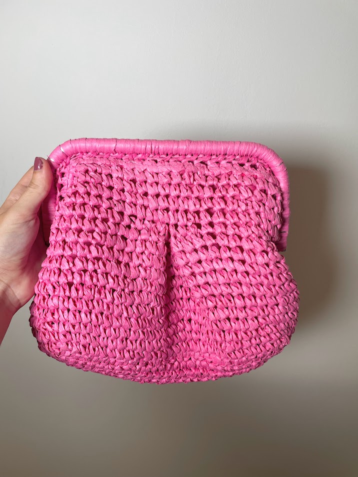 Bolso rafia rosa