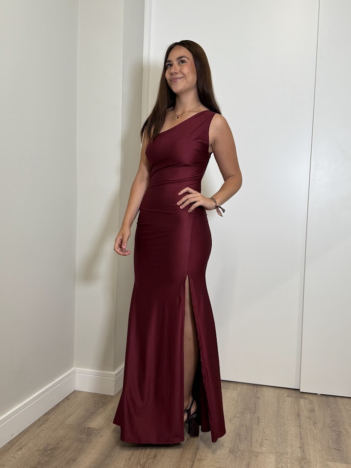 Vestido Cris burdeos