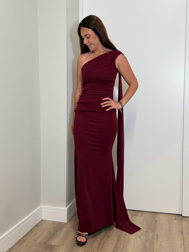 Vestido Lira burdeos