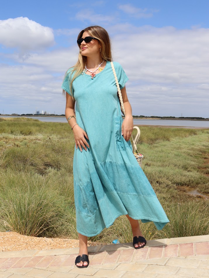 Vestido Vaiana turquesa