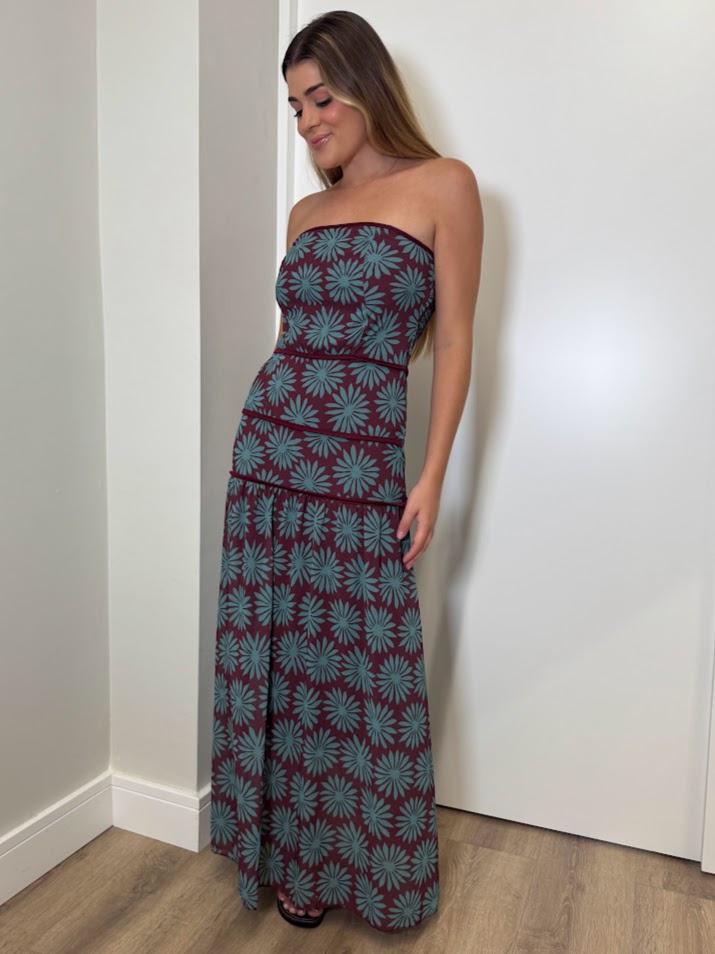 Vestido Andrea burdeos