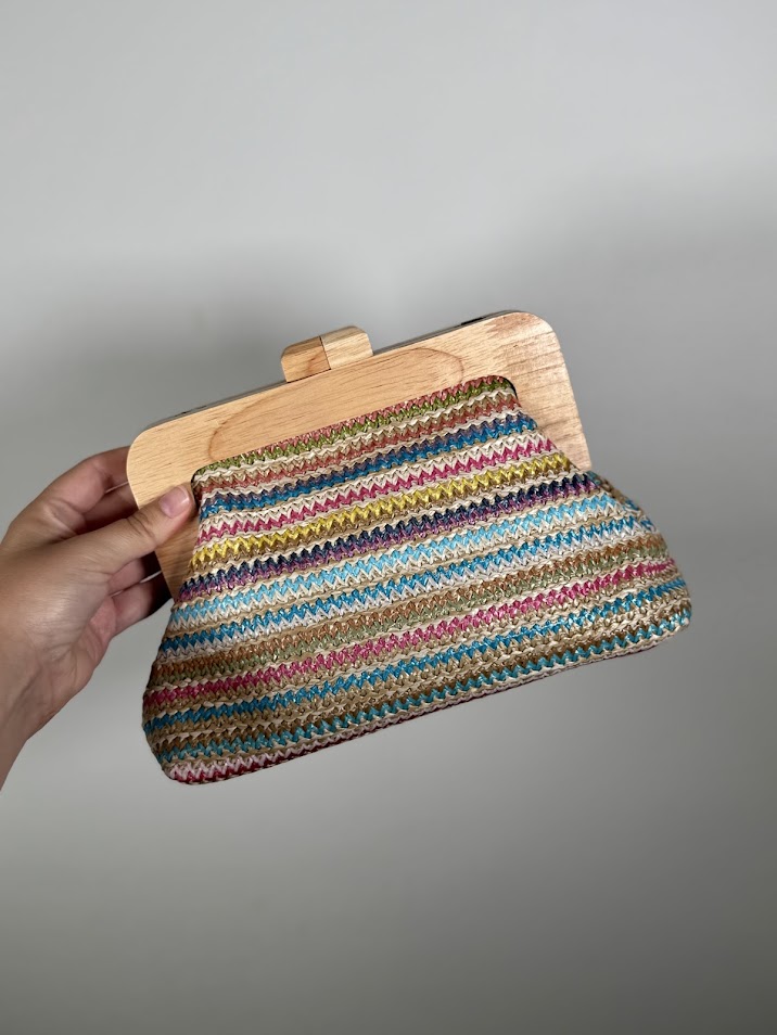 Cartera rafia multicolor