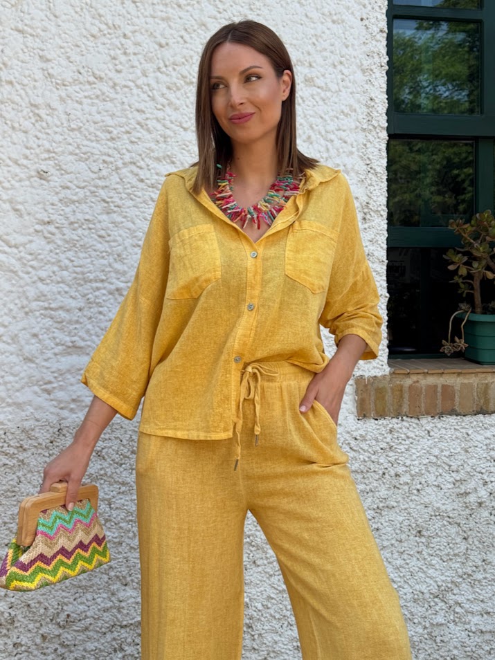 Conjunto lino amarillo