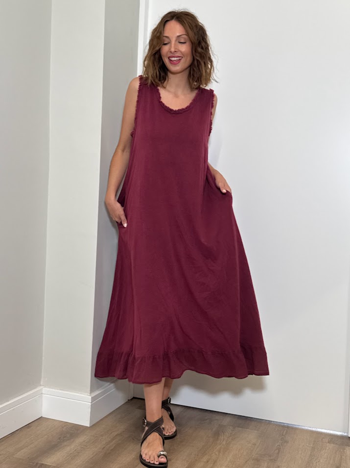 Vestido Moana burdeos