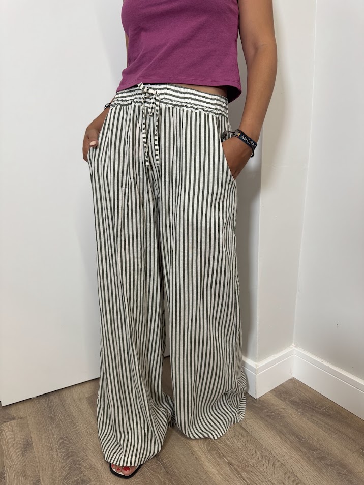 Pantalon rayas verdes