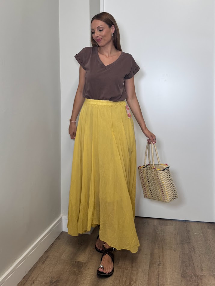 Falda fenda amarilla