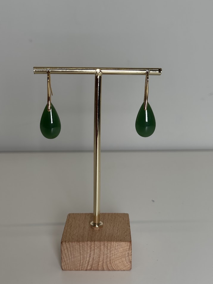 Pendientes gota pequeña verde
