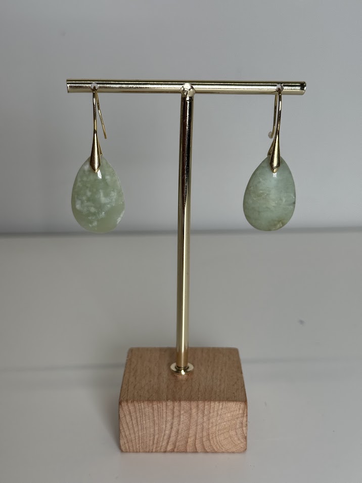 Pendientes gota verde claro