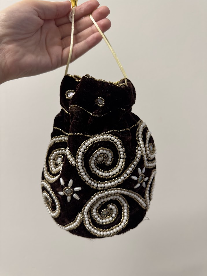 Bombonera terciopelo marrón