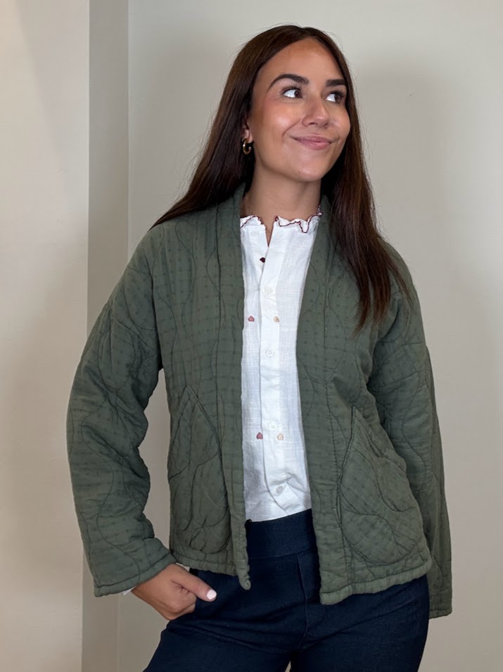 Chaqueta acolchada verde