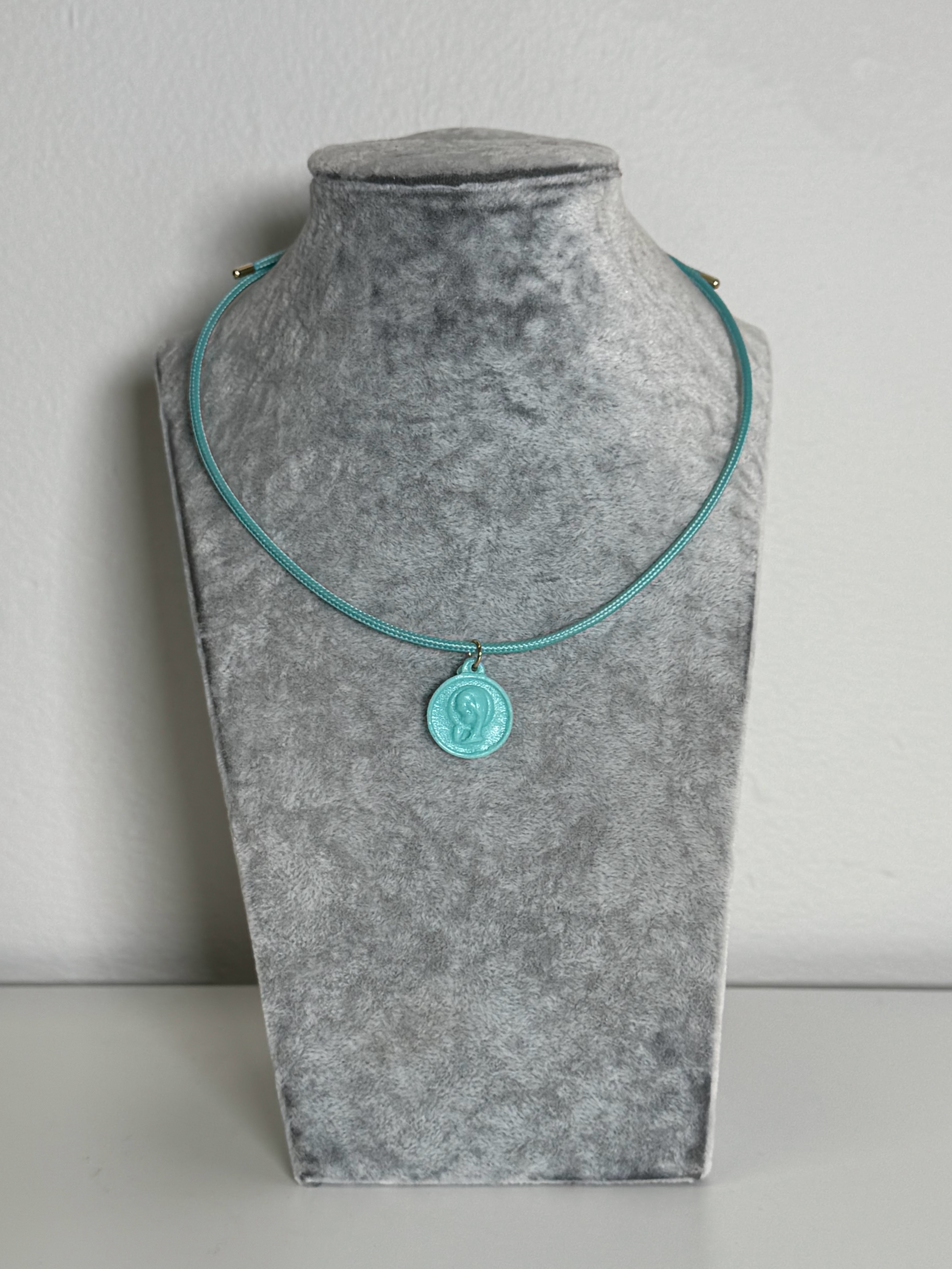 Collar/pulsera imantada verde agua mini