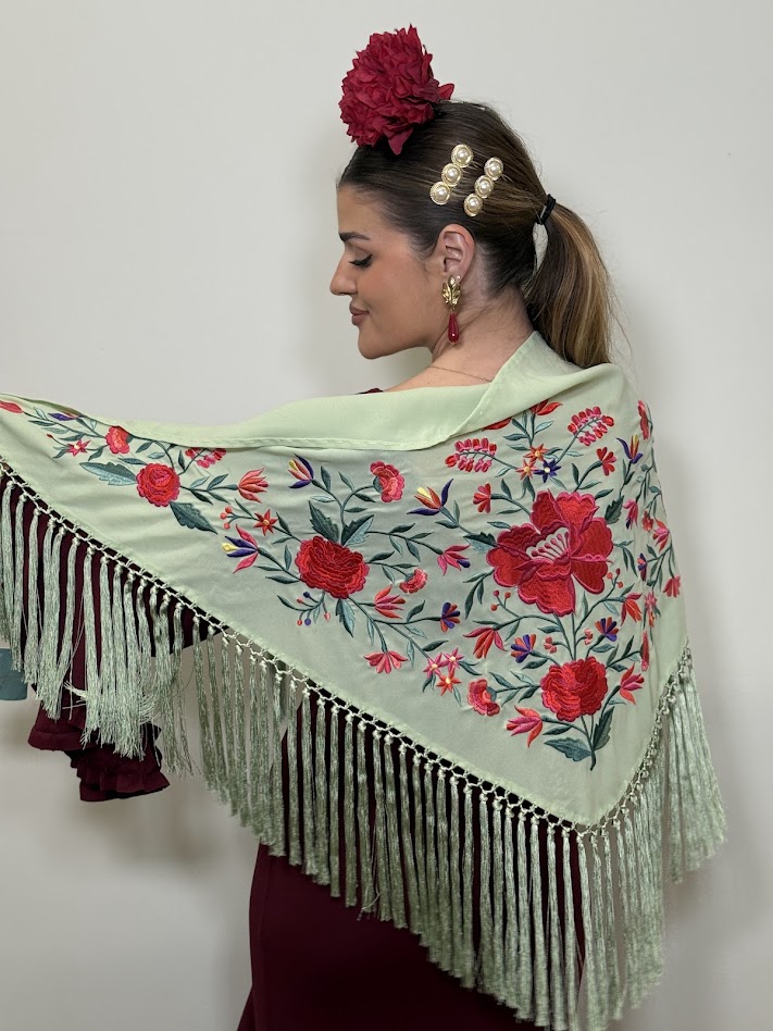 Matón bordado Coria verde menta