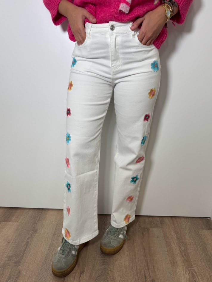 Pantalón vaquero flores