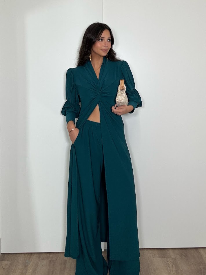 Conjunto Río azul petróleo