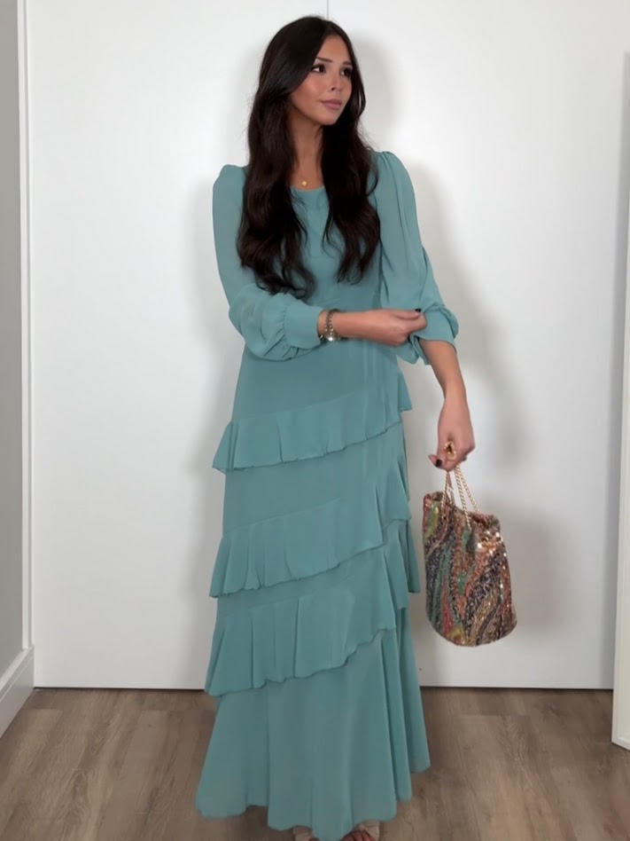 Vestido Iria verde agua