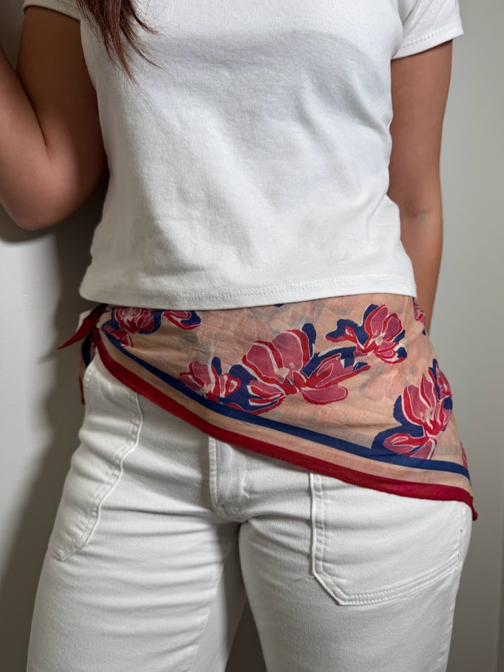 Pañuelo estampado beige