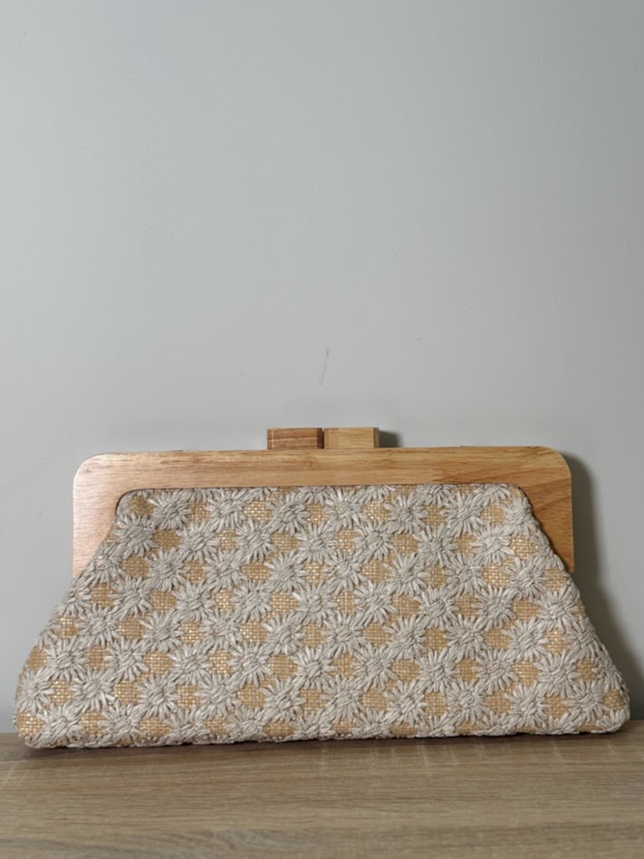 Cartera flora beige