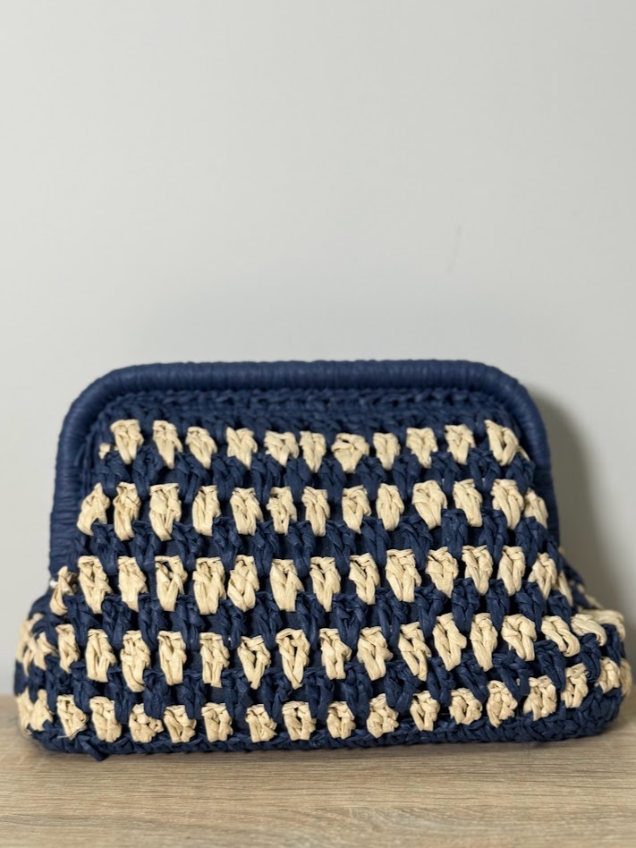 Cartera rafia combinada