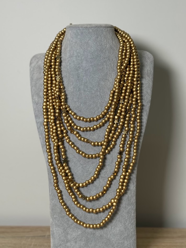 Collar cuentas dorado