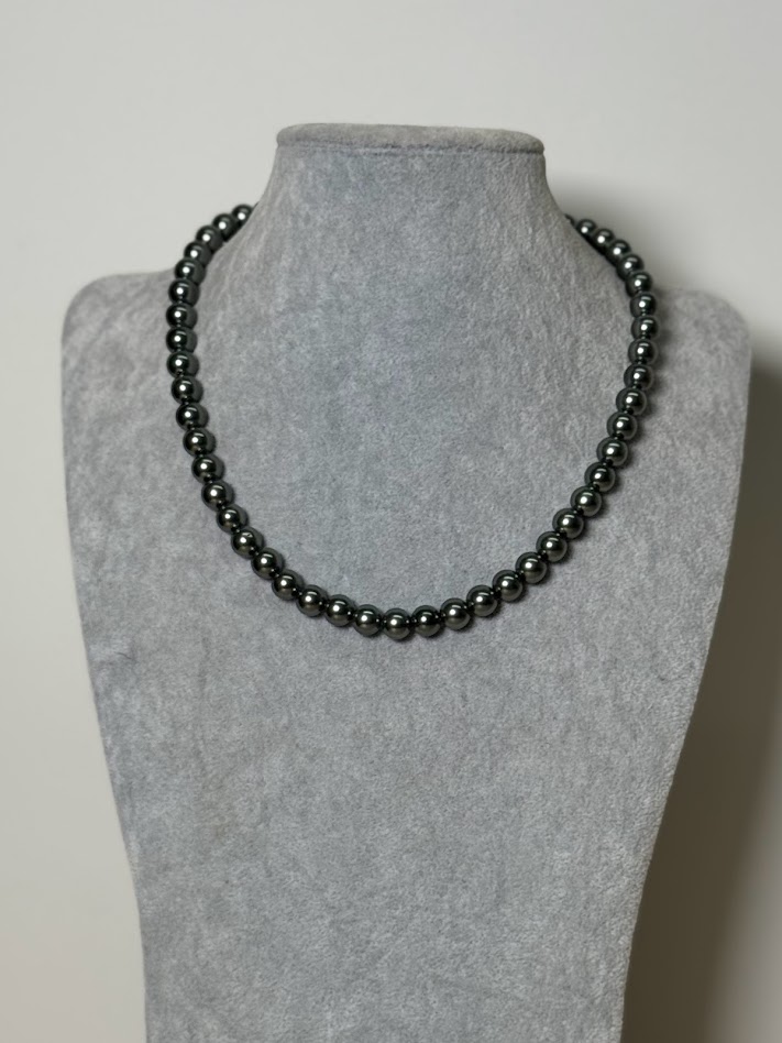 Collar Cuentas grises