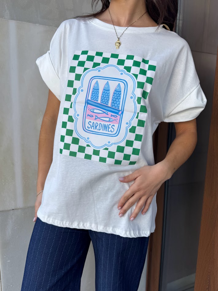Camiseta Sardinas verde