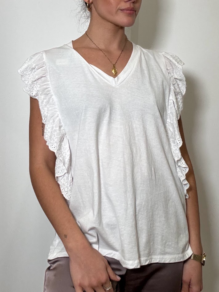 Camiseta volantes blanca