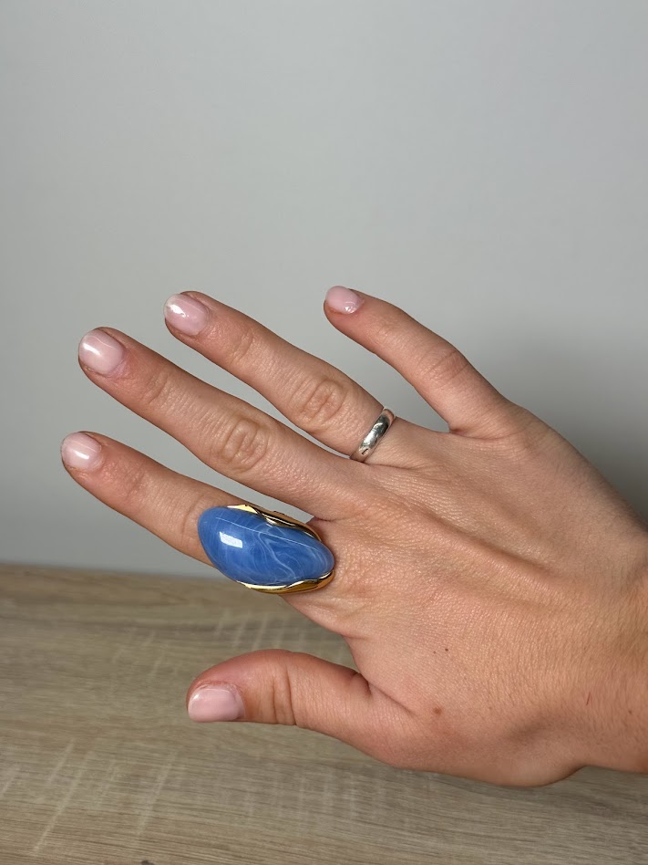 Anillo piedra azul