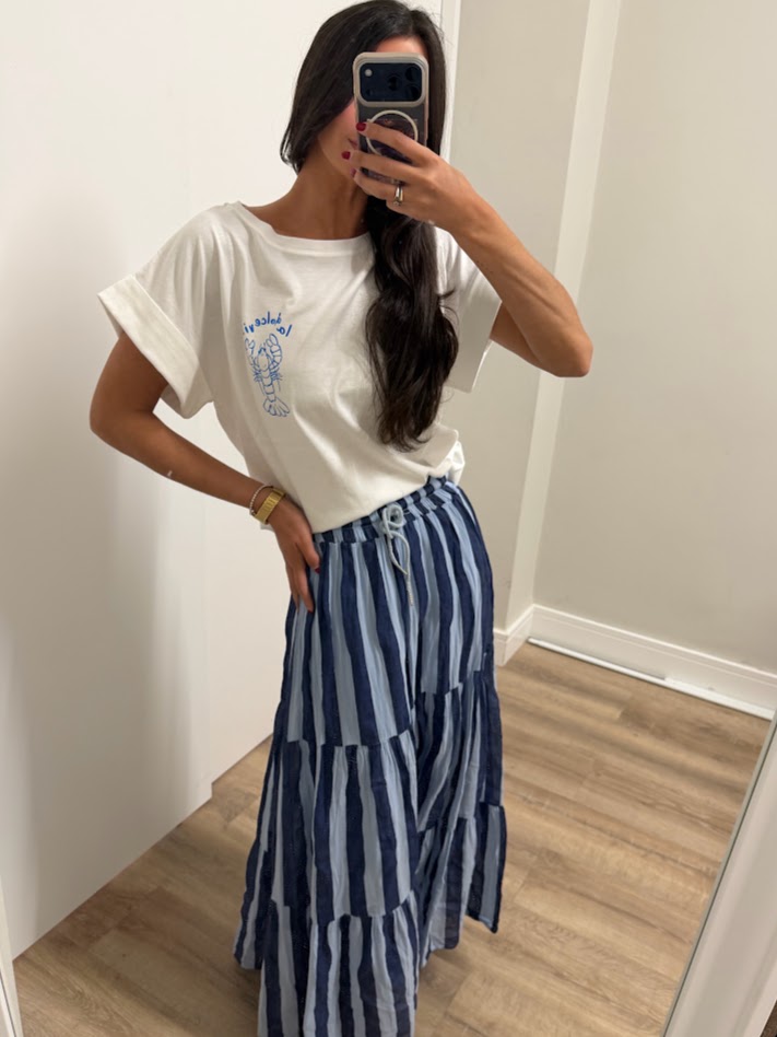 Falda rayas azul