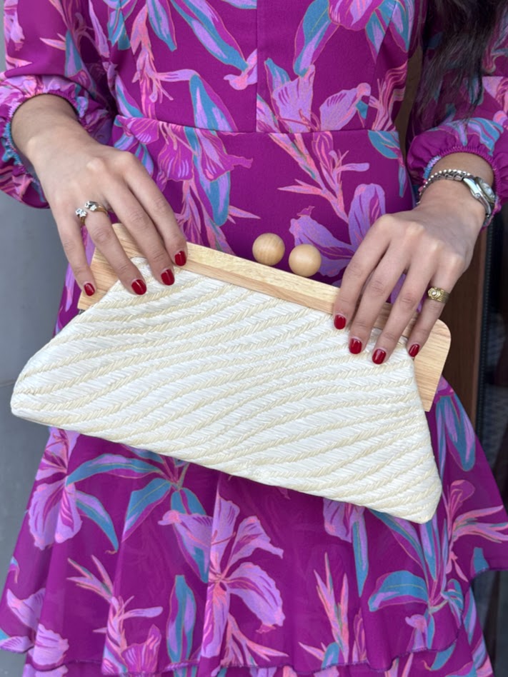 Cartera cebra blanca