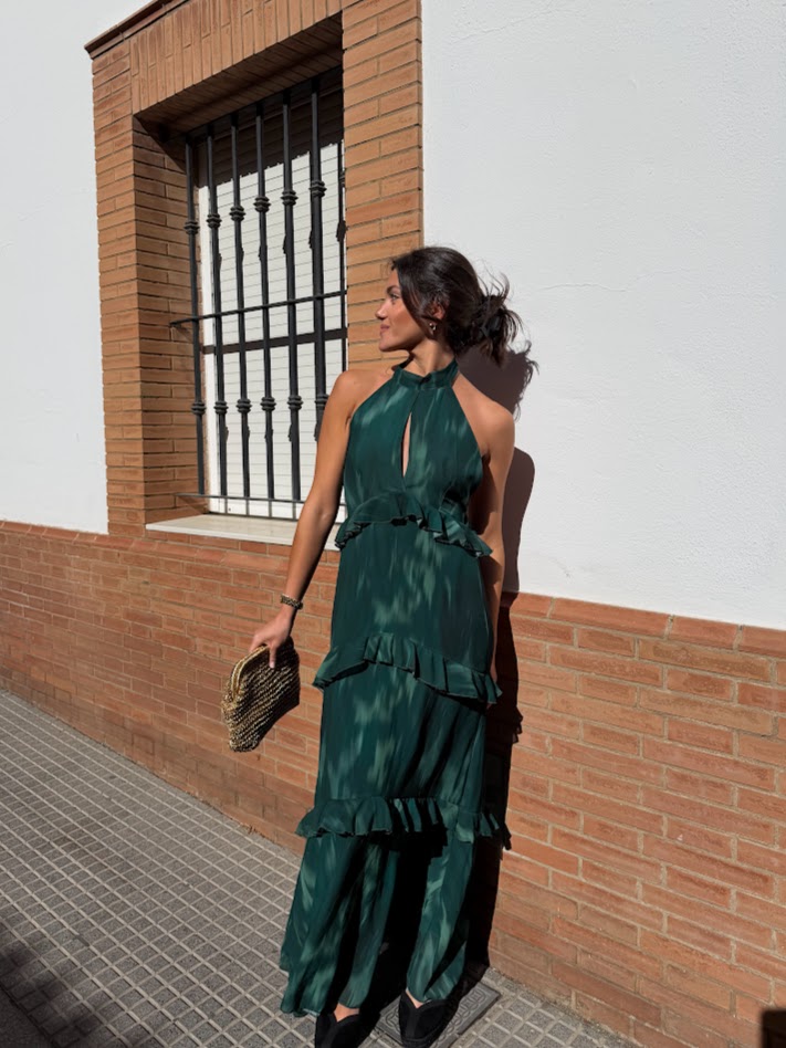 Vestido Tana verde oscuro