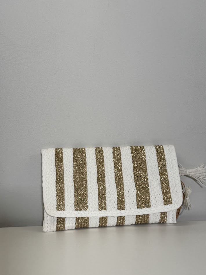 Cartera esparto blanca grande