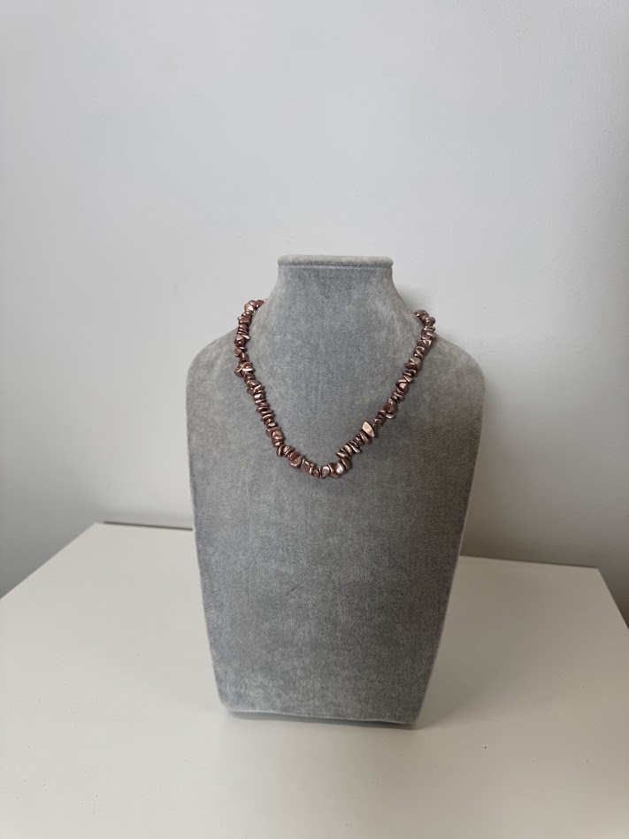 Collar cuentas oro rosado