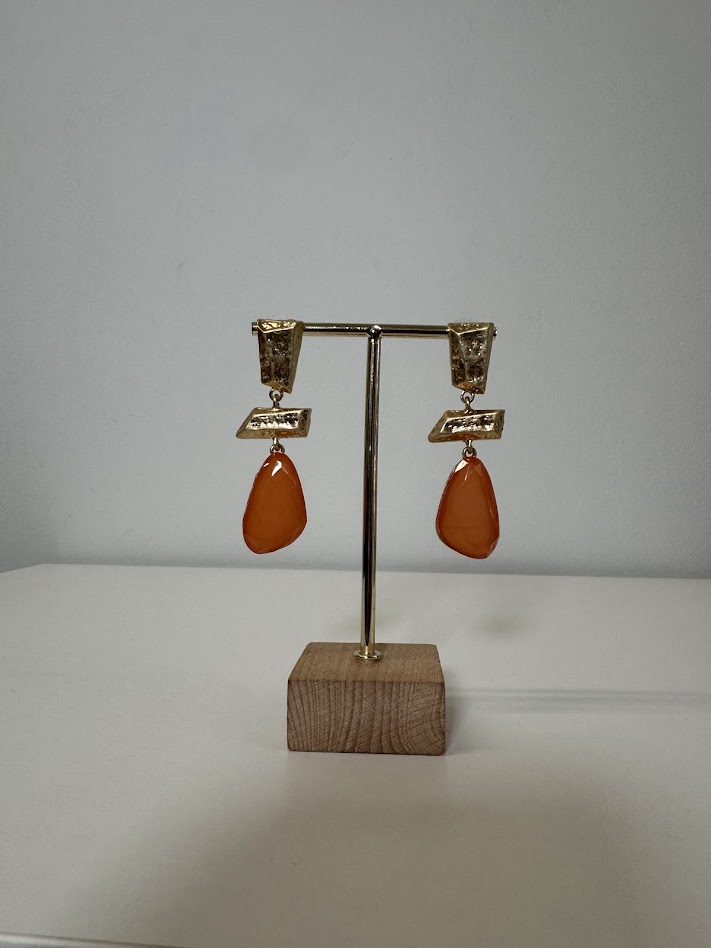 Pendientes piedra naranja