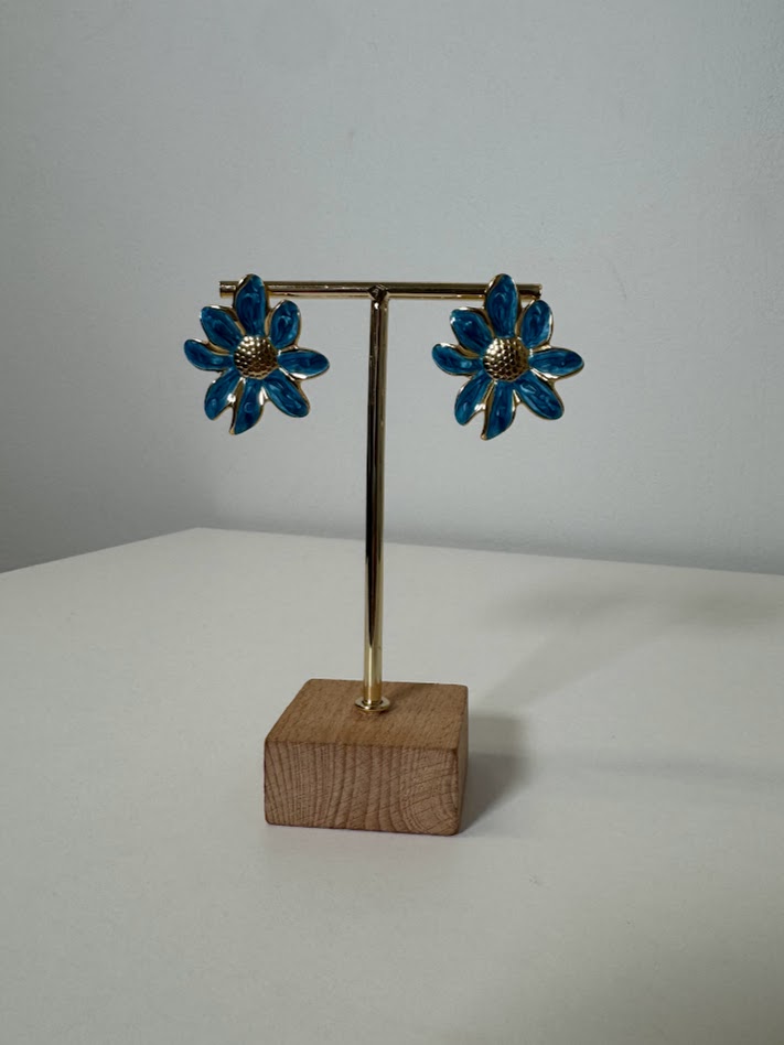 Pendientes margarita azul