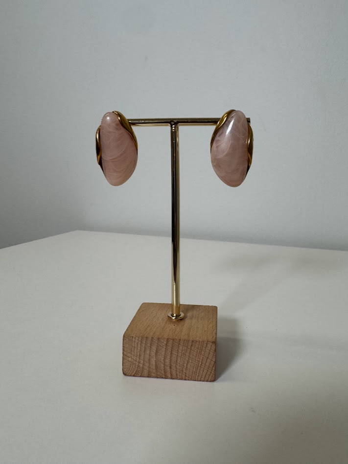 Pendientes piedra rosa