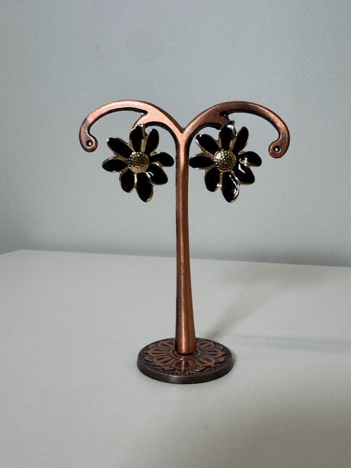 Pendientes margaritas negras