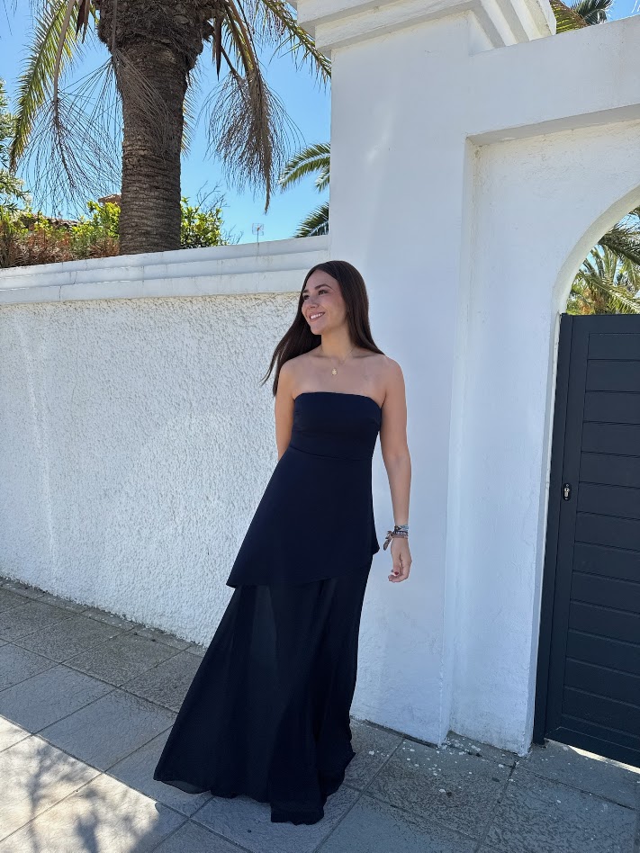 Vestido Aurora azul marino