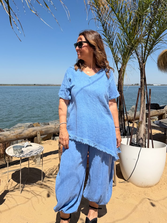 Conjunto lino Menorca Azul
