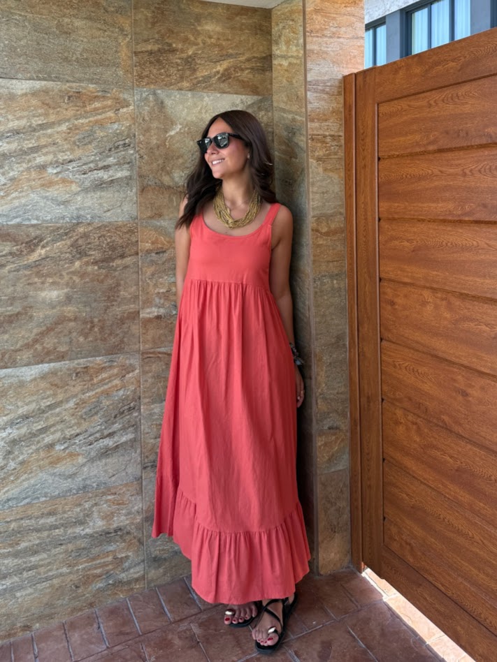 Vestido Malibu coral