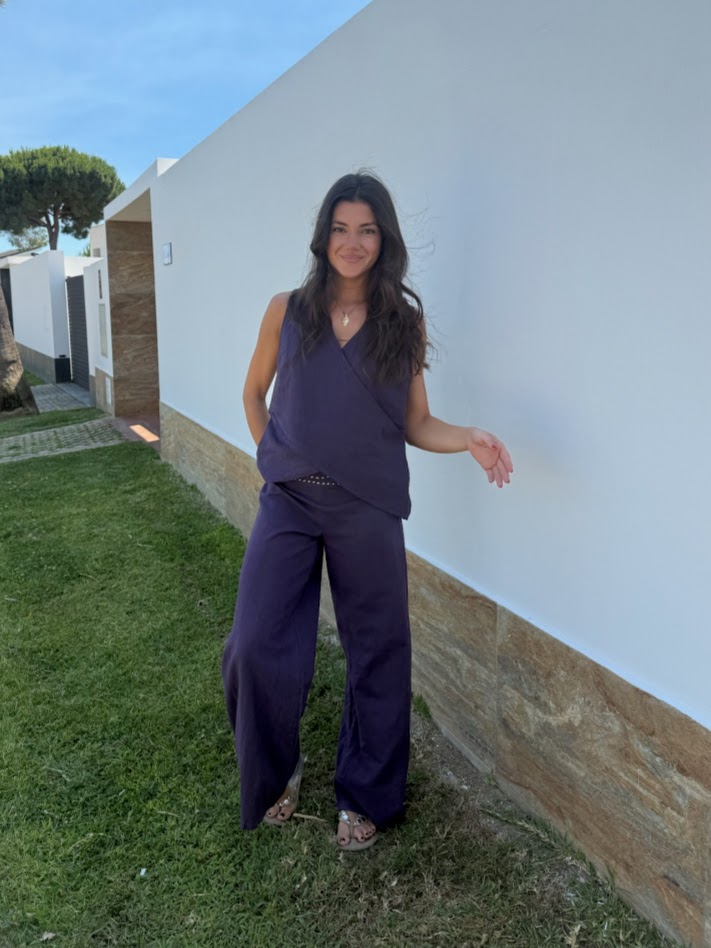 Top halter morado