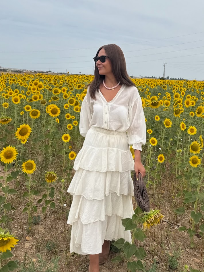 Falda de volantes blanca