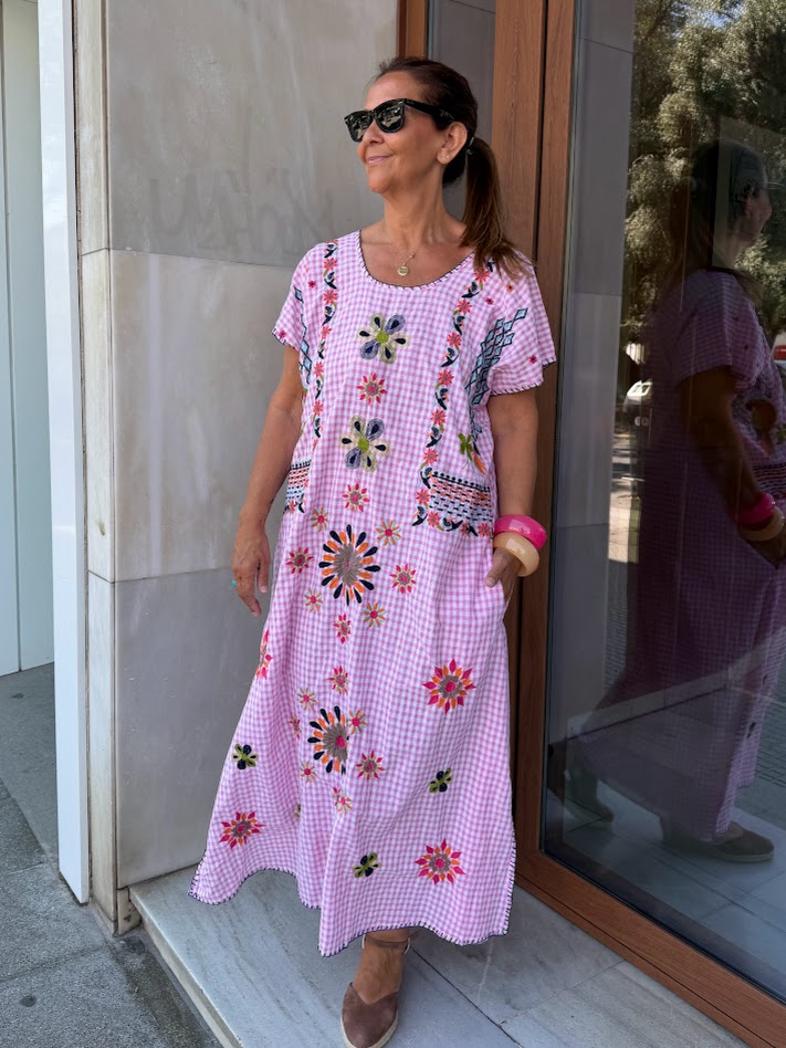 Vestido vichy rosa
