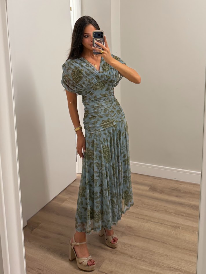 Vestido Flores azul