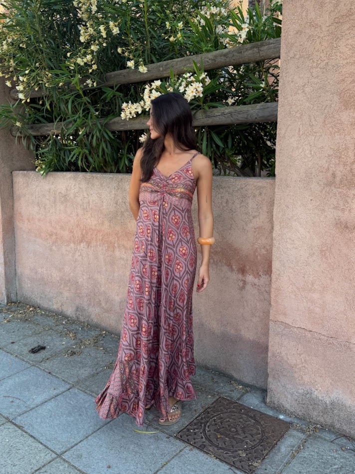 Vestido Dina burdeos