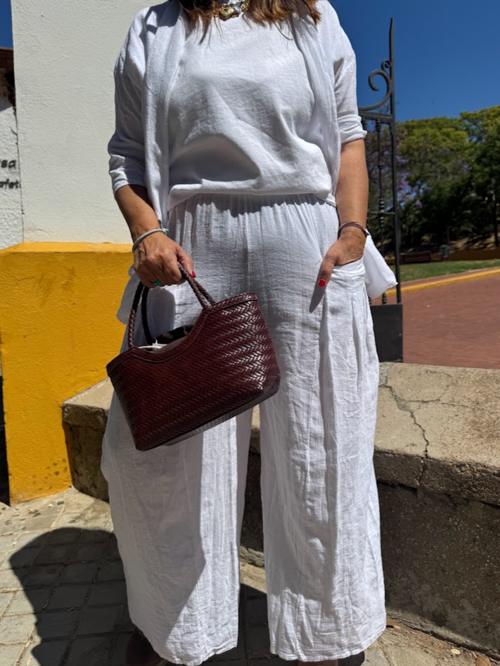 Pantalón Gracia lino blanco