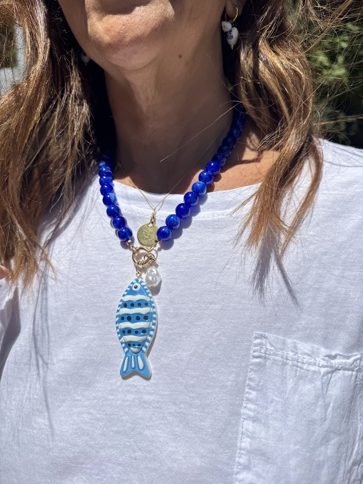 Collar pez azul